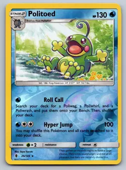 Politoed 25/145 Holo Holo Rare Guardians Rising Pokemon Reverse Holo Near Mint - Image 1