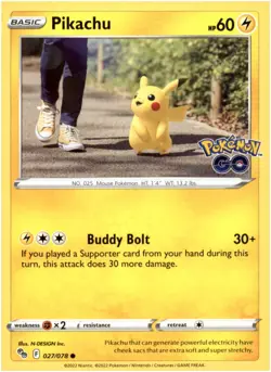 Pikachu #27/78 - Common - Pokemon Go 2022 - Near Mint - Image 1