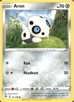 Aron #121/189 - Common - Pokemon Darkness Ablaze 2020 - Near Mint - Image 1