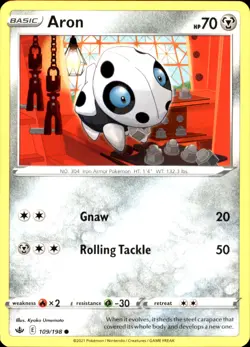 Aron 109/198 Common - Pokemon SWSH06: Chilling Reign NM - Image 1