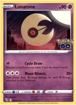 Lunatone 34/78 - UnCommon - Pokemon Go 2022 - Image 1
