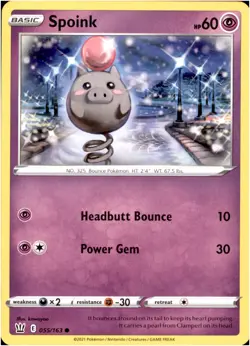 Spoink 055/163 Common - Pokemon SWSH05: Battle Styles LP-NM - Image 1