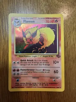 Pokemon TCG Flareon 3/64 Jungle Holo Rare Unlimited 1999 WoTC - Image 1