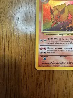 Pokemon TCG Flareon 3/64 Jungle Holo Rare Unlimited 1999 WoTC - Image 5