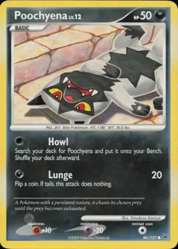 Poochyena 86/127 Common Platinum Pokemon Moderately Played - Image 1