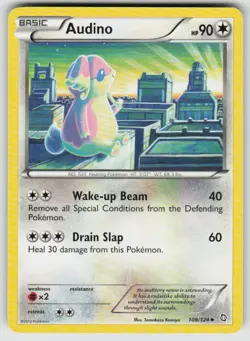 Audino 108/124 Uncommon Dragons Exalted Pokemon Moderately Played - Image 1