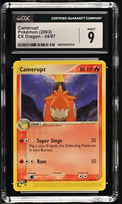 *POP 20* CGC 9 Camerupt Non-Holo EX Dragon 24/97 Pokemon 2003 MINT - Image 1