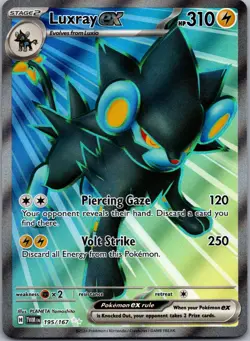 LUXRAY EX 195/167 ULTRA RARE TWILIGHT MASQUERADE POKEMON NM - Image 1
