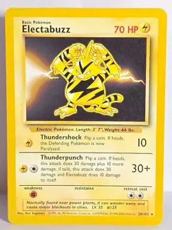 Electabuzz 020/102 Vintage Base Set Unlimited Regular Rare Pokemon TCG MP-LP - Image 1