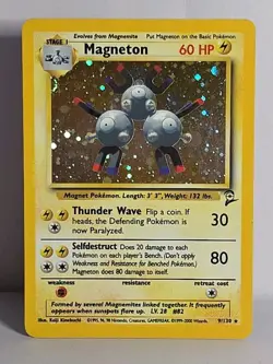 Magneton 9/130 Base Set 2 Unlimited Cosmo Holo Rare Vintage Pokemon TCG MP-LP - Image 1