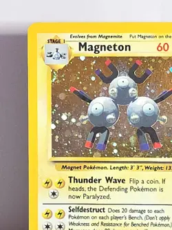 Magneton 9/130 Base Set 2 Unlimited Cosmo Holo Rare Vintage Pokemon TCG MP-LP - Image 2