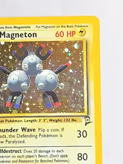 Magneton 9/130 Base Set 2 Unlimited Cosmo Holo Rare Vintage Pokemon TCG MP-LP - Image 3