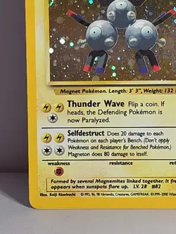 Magneton 9/130 Base Set 2 Unlimited Cosmo Holo Rare Vintage Pokemon TCG MP-LP - Image 4