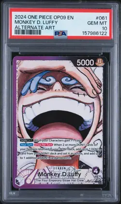 2024 ONE PIECE OP09-EMPERORS IN THE NEW WORLD #061 MONKEY D. LUFFY PSA 10 - Image 1