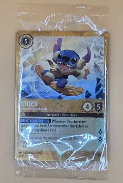 Stitch - Carefree Snowboarder 42 Disney Lorcana Promo Cards Holo - Image 1