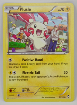 Plusle 31/111 Pokemon Card – Furious Fists – Common – lightly played - Image 1