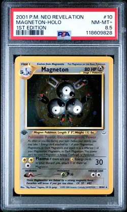 Magneton 1st Edition🚨 DOUBLE HOLO ERROR 🚨 Neo Revelation Pokemon Card PSA 8.5 - Image 1