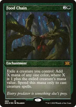 Magic: The Gathering Food Chain Foil Etched Double Masters 2022 Mythic #460 - Image 1