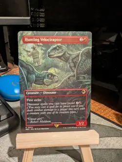 MTG Hunting Velociraptor (Borderless) Universes Beyond: Jurassic Park /World - Image 1