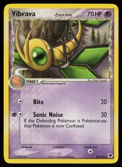 Vibrava 42/101 Uncommon Dragon Frontiers Pokemon Moderately Played - Image 1