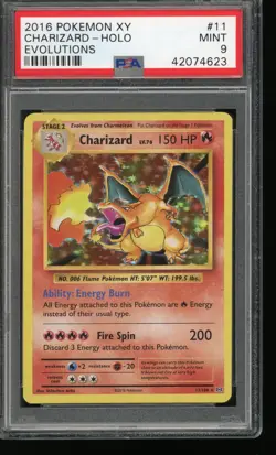 Pokemon PSA 9 MINT Charizard 11/108 Holo XY Evolutions - Image 1