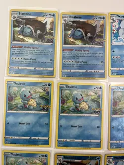 Squirtle Wartortle Blastoise Pokemon Go 12 Card Lot Evolution Line - Image 2