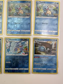 Squirtle Wartortle Blastoise Pokemon Go 12 Card Lot Evolution Line - Image 4
