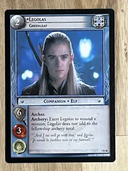 Awesome Lord Of The Rings LOTR TCG Card Legolas Greenleaf 1R50 NM - Image 1