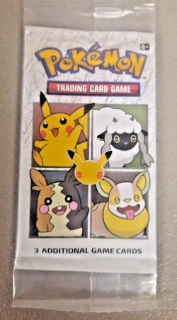 2021 POKEMON 25TH ANNIVERSARY GENERAL MILLS PROMO 3 CARD BOOSTER PACK SEALED - Image 1