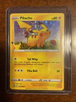 Pikachu 25th Anniversary Card SWSH039 HOLO Promo Pokemon General Mills PACK FRSH - Image 1