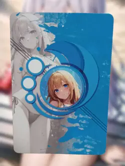 Beach Blonde Swimsuit Anime Waifu Sexy Goddess Doujin Card - Image 2