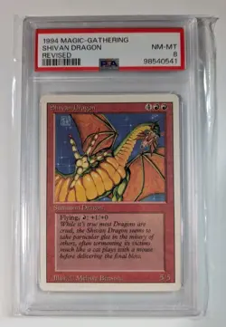 1994 MAGIC The Gathering MTG SHIVAN DRAGON Revised 3rd Edition PSA 8 - Image 1