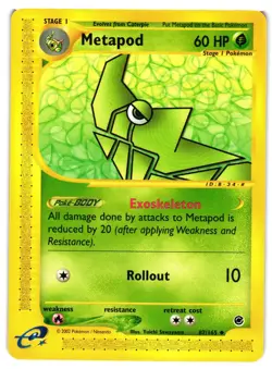 Pokemon TCG Metapod Expedition Base Set Uncommon 87/165 VLP - Image 1