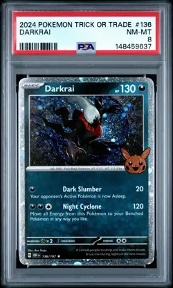 2024 POKEMON TRICK OR TRADE DARKRAI 136 PSA 8 - Image 1