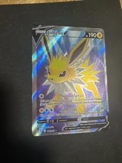 Pokemon TCG Holo Ultra Rare Full Art Jolteon V 177/203 Evolving Skies LP - Image 1