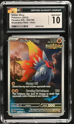 SLITHER WING Paradox Rift Illustration Rare #203 CGC 10 Pokemon - Image 1
