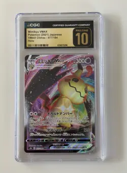 CGC 10 Pristine Pokemon Mimikyu VMAX 077/184 S8b VMAX Climax Holo JP - Image 1