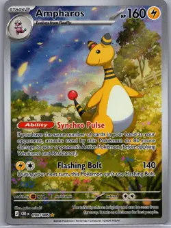 Ampharos 090/086 Holo Illustration Rare Chaos Rising Pokemon Near Mint - Image 1