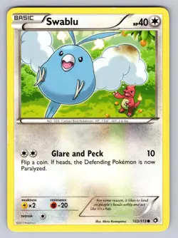 Swablu 103/113 Common Legendary Treasures Pokemon Moderately Played - Image 1