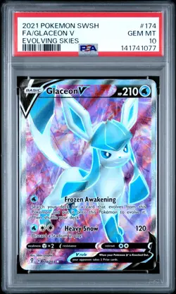 2021 Glaceon V PSA 10 174/203 Pokemon TCG SWSH Evolving Skies Full Art Gem Mint - Image 4