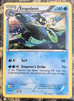 Pokemon 2013 Legendary Treasures Empoleon 35 Rare LP - Image 1