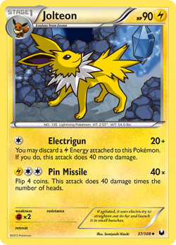 JOLTEON 37/108 UNCOMMON DARK EXPLORERS POKEMON NM/M - Image 4