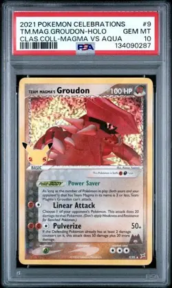 2021 POKEMON CELEBRATIONS CLASSIC COLLECTION #9 TEAM MAGMA'S GROUDON-HOLO PSA 10 - Image 1