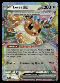 2025 Eevee ex - 075/131 Double Rare Holo NM SV: Prismatic Evolutions Pokemon - Image 1