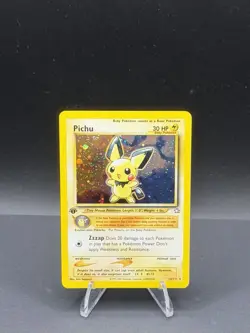Pokemon TCG- SWIRL Pichu 12/111 Holo 1st Edition Neo Genesis NM - Image 1