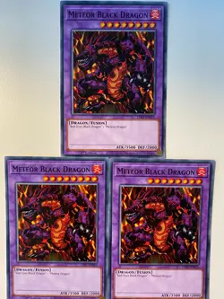Yugioh Meteor Black Dragon LDS1-EN013 Common NM x3 Play Set - Image 1