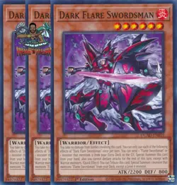 Yugioh! 3x Dark Flare Swordsman DUAD-EN019 Common 1st Ed NM - Image 1