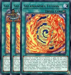 Yugioh! 3x Salamandra Fusion MZMI-EN007 Rare 1st Ed NM - Image 1