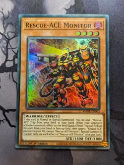 Yugioh! Rescue-ACE Monitor - AMDE-EN003 - Super Rare 1st Edition - Image 1