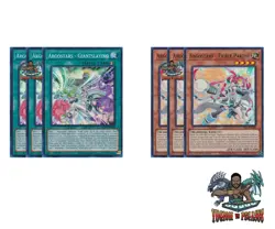 Yugioh! 3x Argostars - Fierce Parthe Giantslaying ALIN Super Rare 1st Ed NM - Image 1